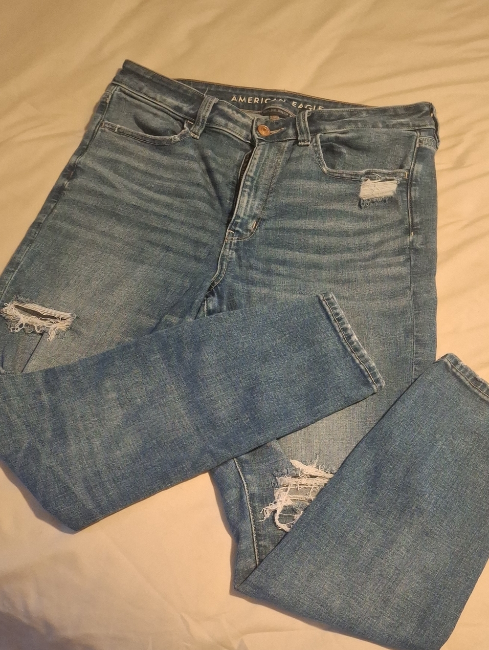 American Eagle High Rise Destroyed Stretch Jeggings
